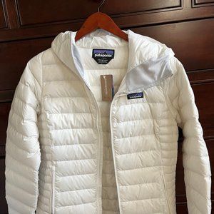 NWT Patagonia Women’s BIRCH WHITE Down Sweater Zipper Jacket Hoody - Size: SMALL